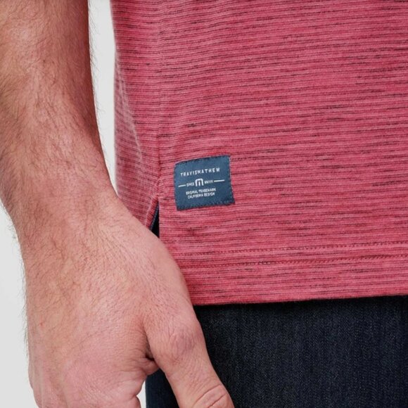 NWT New Travis Mathew Men's Common Interest Medium M Polo Golf Shirt  Rose Wine - Picture 3 of 5